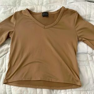 Tan Olivia Rae cropped shirt